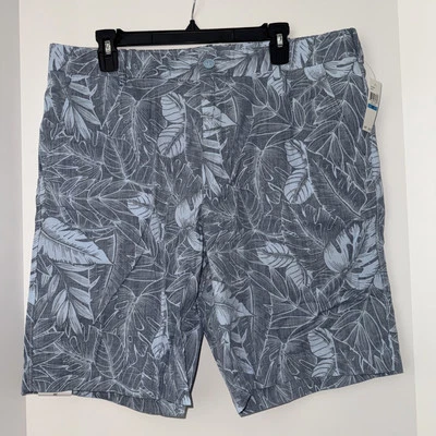 Pantalones Cortos IZOD de Agua Salada para Hombres 36W Azul Floral Hawaiano Chino 9” Entrepierna Foto 1 de 4