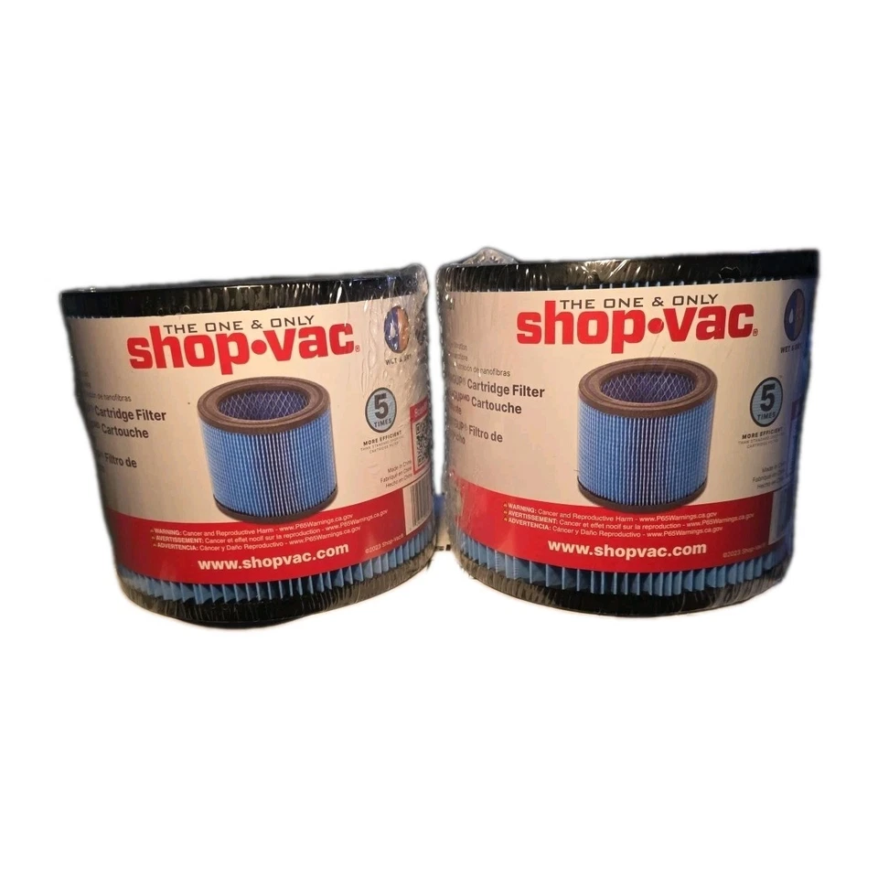 Shop Vac Filter 90397 cartucho de suspensão, pacote com 2, filtragem média úmida e seca  - Imagem 1 de 4
