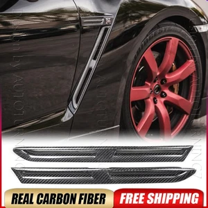 Fits Nissan GTR R35 09-15 REAL Carbon Side Fender Air Vent Cover Fins Air Intake - Bild 1 von 15