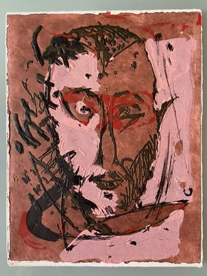 MARKUS LÜPERTZ - SELBSPORTRAIT - AUS: "KRATER UND WOLKE" NR. 3 - FARBSERIGRAFIE  - Bild 1 von 2