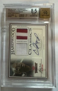 Chris Bosh 2004-05 Fleer Throwbacks Jerseys Autographs /4 BGS 8.5 HCA-CB2 Pop 1 - Picture 1 of 2