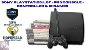 Sony PlayStation 3 Slim Konsole Bundle - Controller + 12 Spiele - PS1/PS2/PS3 Lot - Bild 1 von 24
