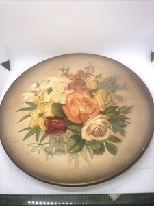Vintage 1950s Bossons Summer Flowers Floral Chalkware 13” Plate Wall Art - Picture 1 of 16