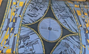 Orient Express nostalgischer Istanbul Art Deco 100 % Seide Schal 32" x 34" - Bild 1 von 9