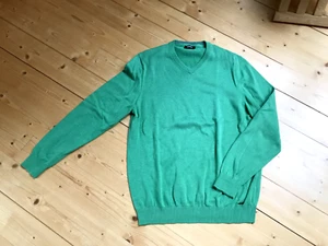 Walbusch Herren Pullover Feinstrick mit V-Auschnitt Grün Gr. 50 - Bild 1 von 6