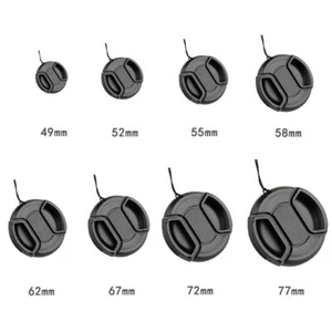 49-77mm Camera Center Pinch Snap On Front Lens Protect Cap Cover For Nikon Canon - Picture 1 of 21