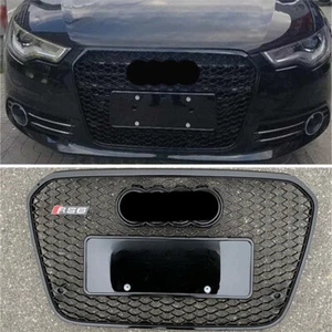 Parachoques delantero negro panal parrilla para Audi A6 C7 S6 RS6 2013-2015 - Imagen 1 de 4