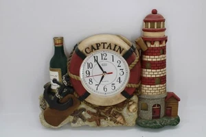 Rare Vintage Eleco Ships Captain Lighthouse Ocean Sea Sailing Light Sound Clock - Picture 1 of 7