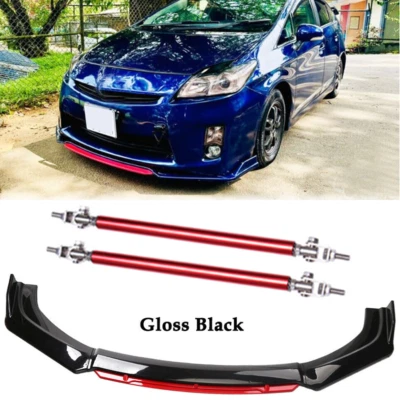 Front Bumper Lip Body Kit Splitter Spoiler For Toyota Prius Prime Glossy Black Foto 1 de 4