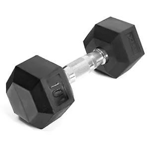 TRX Rubber 10lb Dumbbell Weight Strength Training Workout Equipment (Open Box) - Picture 1 of 7