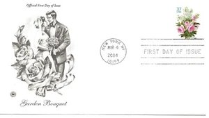 US Scott #3836, First Day Cover 3/4/04 New York Single Wedding Bouquet - Picture 1 of 1