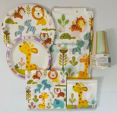 Jungle Safari Party Supplies Package for Boys Birthday or Baby Shower, Serves 8 - Image 1 of 4
