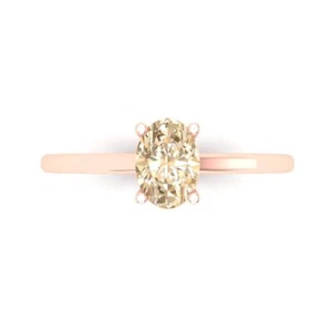 1 tcw Oval Cut Engagement Ring for Women, 14K Rose Gold Morganite Promise Ring - Picture 1 of 11