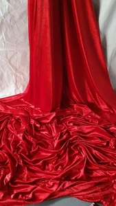 Tela de terciopelo rojo spandex 58" de ancho medidor cuarto de grasa rollos - Imagen 1 de 5