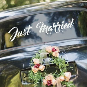 Calcomanía de vinilo extraíble para boda coche JUST MARRYED T1 - Imagen 1 de 4