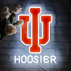 Indiana Hoosiers LED Leuchtschild umweltfreundlich auf Lager - Bild 1 von 2