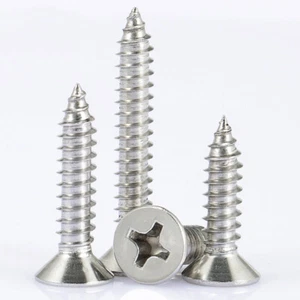 316 Stainless Steel Phillips Countersunk Head Self-Tapping Screws Wood Screws - Picture 1 of 12