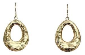 VINTAGE Paar massive 14k Gelbgold Damen Ohrhänger Creolen - Bild 1 von 3