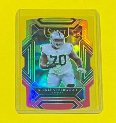 2021 Select Alex Leatherwood Rookie RED/YELLOW DIE-CUT PRIZM SP Raiders #286 RC - Image 1 of 3