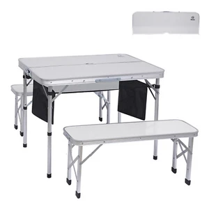 Picnic Table Card Table and Chairs Folding Picnic Table with Bench Camping Table - Picture 1 of 8
