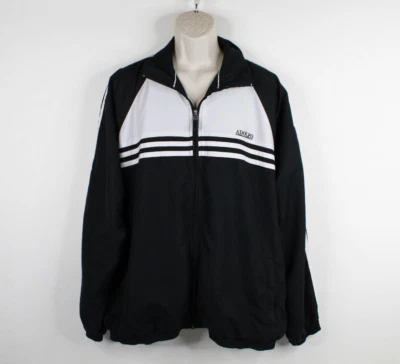 Chaqueta Deportiva Adolfo Para Hombre 2XL Negra Blanca Cortavientos Cremallera Completa Mangas Largas Foto 1 de 4