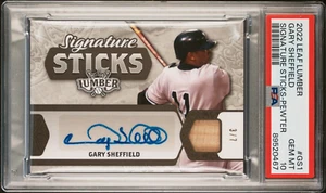 2022 Leaf Signature Sticks Gary Sheffield Game Used Bat Auto Pewter /7 PSA 10 - Picture 1 of 2