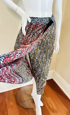 Falda envolvente hueso trapo panel viscosa negro estampado floral dobladillo asimétrico nueva con etiquetas talla 0 Foto 1 de 4