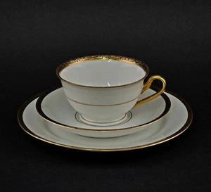 A-9340023-d Vintage Porcelain Collection Cup Setting Gold Rim Art Deco Paula - Picture 1 of 3