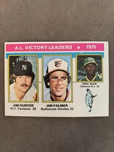 Topps #200 A.L. Victory Leaders 1975 Baseballkarte Hunter Palmer blau - Bild 1 von 7