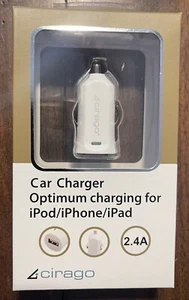 Car Charger  (5 Units) Cirago 2.4A Optimum Charging for iPod/iPhone/iPad, New! - Picture 1 of 2