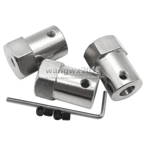 Acoplador hexagonal de eje de motor de acoplamiento rígido enchapado de 2 mm ~ 8 mm 1 pieza para robot de juguete de coche - Imagen 1 de 7