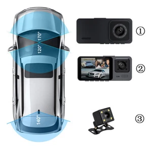 S10 three-lens driving recorder three-record high-definition 2.0 inches - Picture 1 of 9
