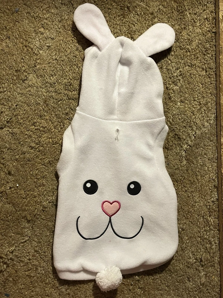 Sudadera con capucha con orejas y cola Simply Dog pequeña blanca conejito conejo Foto 1 de 3