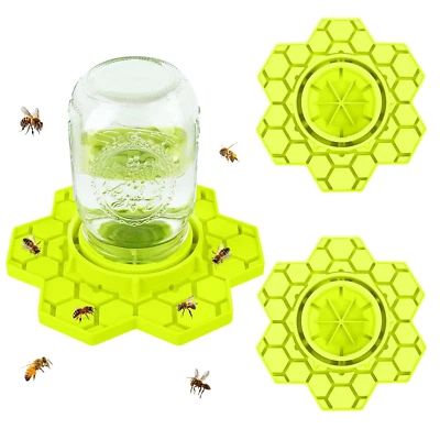 Pack de 2 Alimentadores de Abejas para Tarro de Albañil, Estación de Riego de Abejas de Silicona, Compatible con Foto 1 de 4