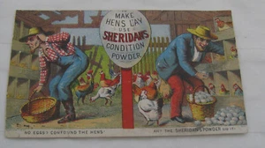 19TH C. “SHERIDANS CONDITION POWDER” TRADE CARD “TO MAKE HENS LAY”. SPECTACULAR - Picture 1 of 2