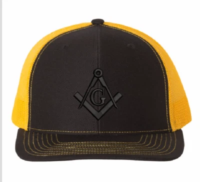 Sombrero de camionero bordado masónico (MALLA TRASERA) artículo masónico/masónico Foto 1 de 4