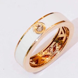 Leo Wittwer Emaille Ring 750er Rosegold 0.10 ct 10 Gramm schwer Kaltemaille UNIS - Bild 1 von 11