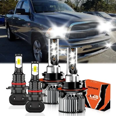 For Dodge Ram 5500 2008-2010 4Pcs LED Headlight Kit High Low Beam Bulb Fog Light - Image 1 of 4