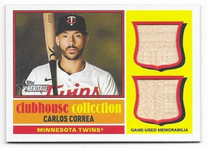 Colección Topps Heritage Clubhouse 2025 reliquia doble Carlos Correa (#CCSDR-CC) - Imagen 1 de 2