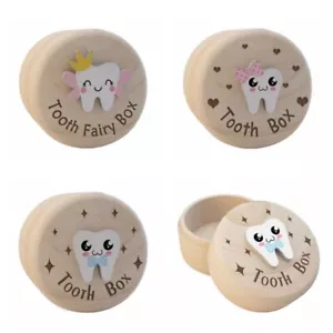 Collection Commemorative Box Wood Baby Tooth Box Tooth Fairy Box Children - Picture 1 of 11