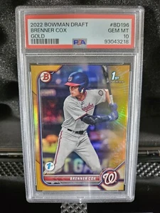 2022 1st Bowman Brenner Cox Gold #'d 48/50 PSA 10! - Picture 1 of 2