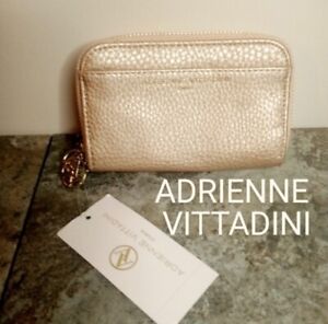Adrienne Vittadini ladies small dual zip wallet, gold pebble. NWT; Brand New