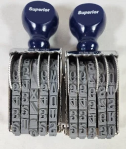 Superior 5 Band Stempel Nummerierung Stempel Zahlen und Buchstaben USA 2X - Bild 1 von 5