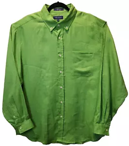 Alan Flusser Linen Button Up Shirt Mens XL Long Sleeve Casual Preppy Minimalist - Picture 1 of 7