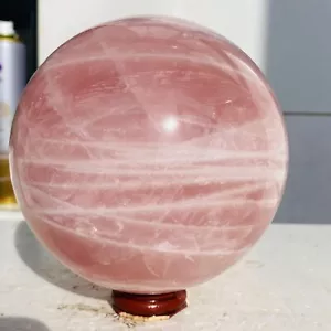 Natural Pink Rose Quartz Sphere Crystal Ball Reiki Healing 2260g - Picture 1 of 24