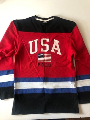 Polo Vintage 95-96 EUA Rugby Ralph Lauren Infantil Tamanho LG/XL - Imagem 1 de 4