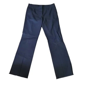 Katayone Adeli Wide Leg Chino Jeans Designer ausgefranster Saum Hose marineblau Gr. 10 - Bild 1 von 9