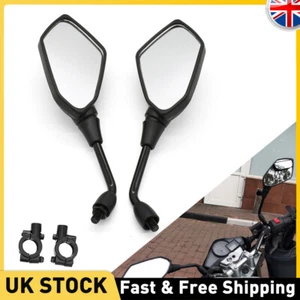 Universal Black Motorcycle Rear View Side Mirrors 7/8'' For Honda Suzuki Kawaski - Picture 1 of 10