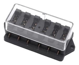 DBG 6-Way Standard Blade Fuse Holder | Surface Mount | Lateral Exit (Side) - Picture 1 of 2