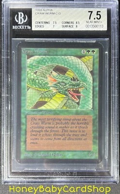 MTG Limited Edition Alpha 1993 Craw Wurm BGS 7.5 NM+ Old School 93/94 - Image 1 of 4
